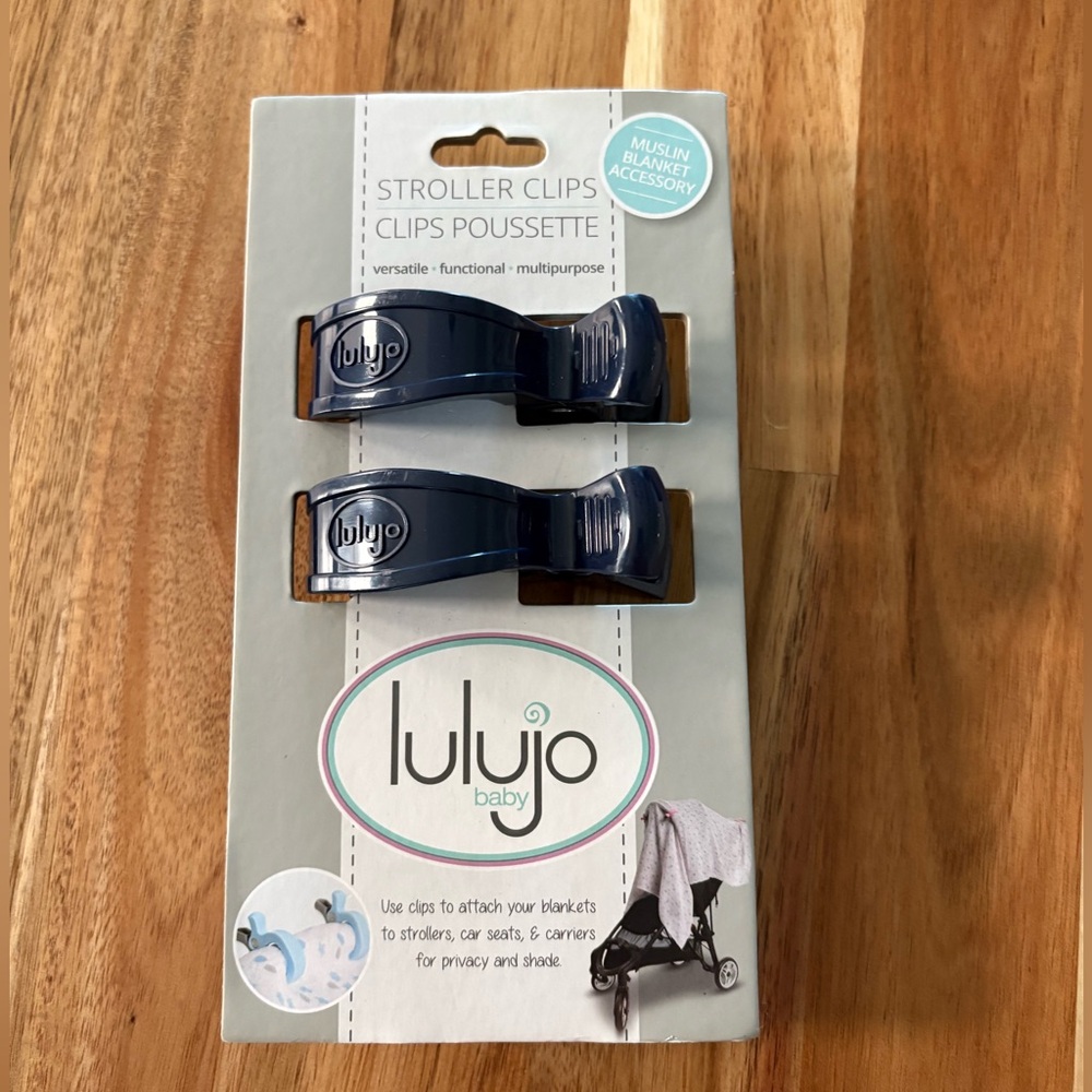 Lulujo Baby Navy Stroller Clips - Set of 2